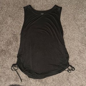 Dark green scoop neck with cinched sides